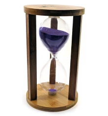 Часы песочные бамбуковые 60 мин фиолетовый песок (19×11×11 см) купить в интернет магазине подарков ПраздникШоп