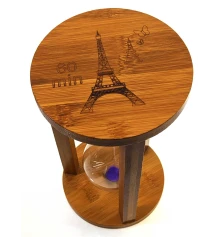 Часы песочные бамбуковые 60 мин фиолетовый песок (19×11×11 см) купить в интернет магазине подарков ПраздникШоп