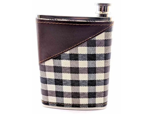 Фляга из нерж.стали «Шотландская клетка» (230 мл) (13.5×10×2 см) купить в интернет магазине подарков ПраздникШоп