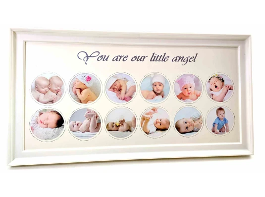 Фоторамка для новорожденных (39×20×2 см) белая купить в интернет магазине подарков ПраздникШоп