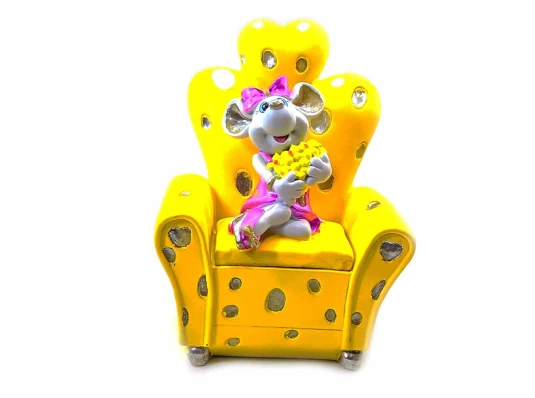 Мышка на кресле шкатулка (15×9×9 см) B купить в интернет магазине подарков ПраздникШоп