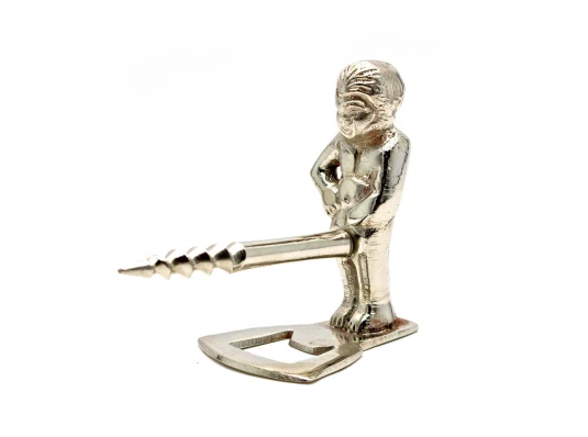 Штопор бронзовый «Мальчик» хром (7×8×4.2 см) купить в интернет магазине подарков ПраздникШоп
