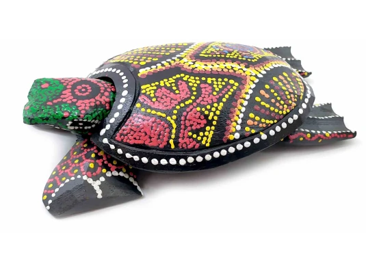 Пепельница черепаха деревянная расписная (20×11×5 см) купить в интернет магазине подарков ПраздникШоп