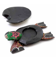 Пепельница черепаха деревянная расписная (20×11×5 см) купить в интернет магазине подарков ПраздникШоп