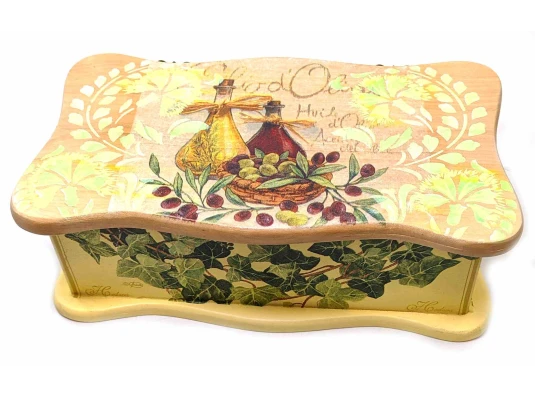 Шкатулка «Оливки» с фигурной крышкой (26.5×15.5×9.5) ольха купить в интернет магазине подарков ПраздникШоп