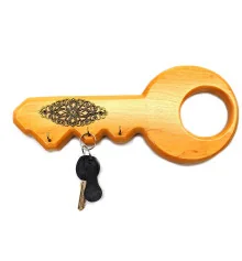 Ключница «Ключик» деревянная (27×12×2 см) из массива дерева купить в интернет магазине подарков ПраздникШоп