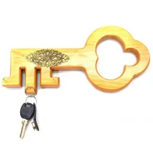 Ключница «Ключик» деревянная (27×12×2 см) из массива дерева купить в интернет магазине подарков ПраздникШоп