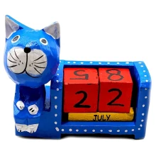 Вечный календарь «Кот» деревянный (11×9×4 см) купить в интернет магазине подарков ПраздникШоп