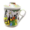 Чашка керамическая с ситом «Девушки с папугаем» (12×11×9 см) F