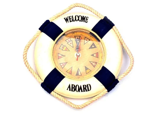 Часы «Спасательный круг» синий (d-20 см) купить в интернет магазине подарков ПраздникШоп