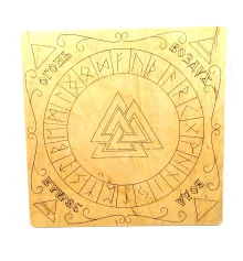 Рунический алтарь из дерева (25×25×0.8 см) покрыто льняным маслом с пчелиным воском купить в интернет магазине подарков ПраздникШоп