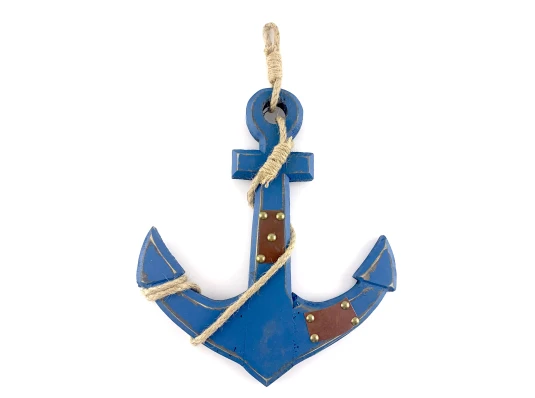 Якорь деревянный синий (44×27×1.5 см) купить в интернет магазине подарков ПраздникШоп