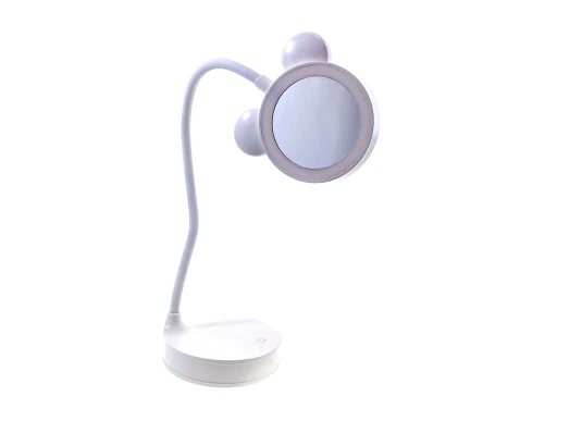 Зеркало настольное с LED подсветкой на аккумуляторе белое (29×10×10 см) купить в интернет магазине подарков ПраздникШоп