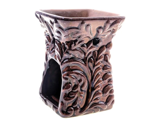 Аромалампа керамическая коричневая глянцевая (10.5×8×8 см) купить в интернет магазине подарков ПраздникШоп