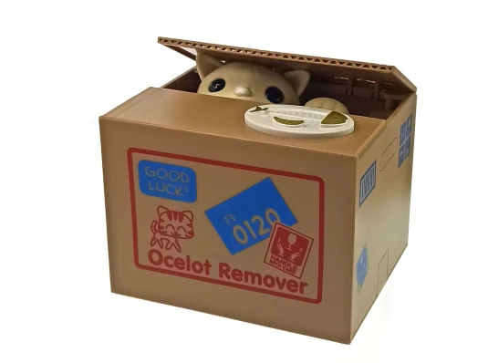 Копилка «Кошка Воришка» на батарейках (12×9×10 см) E купить в интернет магазине подарков ПраздникШоп