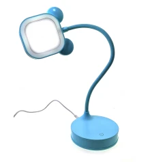 Зеркало настольное с LED подсветкой на аккумуляторе голубое (28×10×10 см) купить в интернет магазине подарков ПраздникШоп