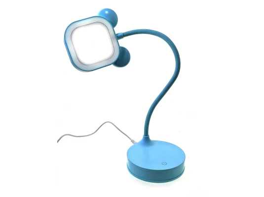 Зеркало настольное с LED подсветкой на аккумуляторе голубое (28×10×10 см) купить в интернет магазине подарков ПраздникШоп