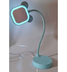 Зеркало настольное с LED подсветкой на аккумуляторе голубое (28×10×10 см) купить в интернет магазине подарков ПраздникШоп
