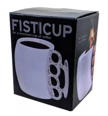 Чашка керамическая «Кастет» белая (10×13×8 см) (350 мл) купить в интернет магазине подарков ПраздникШоп