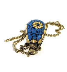 Аромакулон «Капля» бронзовый инкрустирован бирюзой (5.5×4.5×2 см) купить в интернет магазине подарков ПраздникШоп