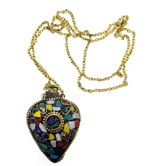 Аромакулон «Сердце» бронзовый инкрустирован камнями (5.5×4.5×2 см) купить в интернет магазине подарков ПраздникШоп