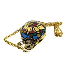 Аромакулон овальный бронзовый инкрустирован камнями (5.5×4.5×2 см) купить в интернет магазине подарков ПраздникШоп