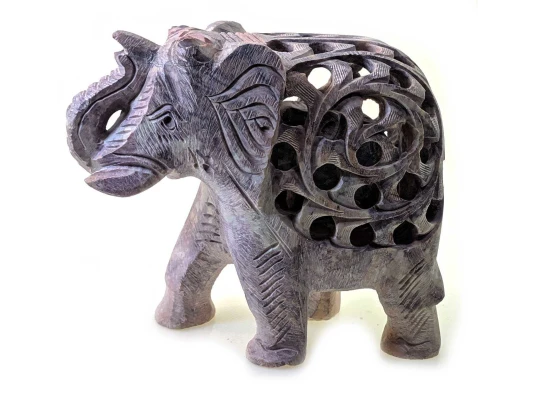 Слон из мыльного камня резной (13×14×7 см) купить в интернет магазине подарков ПраздникШоп
