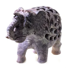 Слон из мыльного камня резной (13×14×7 см) купить в интернет магазине подарков ПраздникШоп