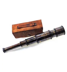 Подзорная труба в кожаном чехле (труба h-41 d-5 см чехол 15×5×6 см) купить в интернет магазине подарков ПраздникШоп