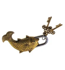 Тибетский бронзовый замок «Рыба» (18×9×3 см) (480 г) купить в интернет магазине подарков ПраздникШоп
