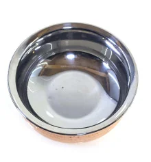 Блюдо из нерж. стали и меди (d-15 см h- 6 см) купить в интернет магазине подарков ПраздникШоп