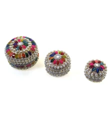 Шкатулки металические (н-р 3 шт.) с жемчугом (7.5×7.5×4 см 6×6×3 см 5×5×3.5 см) G купить в интернет магазине подарков ПраздникШоп