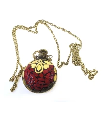 Аромакулон бронзовый инкрустирован красными камнями (5.5×4.5×2 см) купить в интернет магазине подарков ПраздникШоп