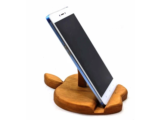 Подставка для телефона «Яблоко» деревянная (15×11×1.5 см) массив дерева купить в интернет магазине подарков ПраздникШоп