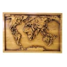 Панно «Карта світу» дерев'яне, різне, покрите патиною (43×29×2.5 см)