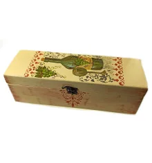 Футляр для бутылок с барменским ножом «Бутылка Вина» (массив дерева расписан вручную 36×11.5×11.5 см) купить в интернет магазине подарков ПраздникШоп