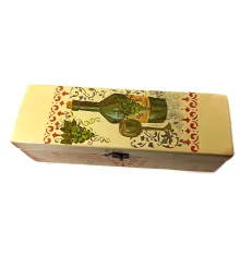 Футляр для бутылок с барменским ножом «Бутылка Вина» (массив дерева расписан вручную 36×11.5×11.5 см) купить в интернет магазине подарков ПраздникШоп