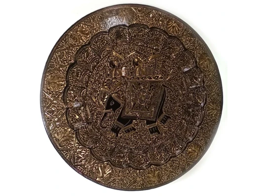 Тарелка бронзовая настенная «Раджа на слоне» (d-49 см) B купить в интернет магазине подарков ПраздникШоп