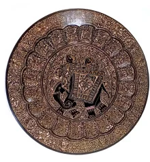 Тарелка бронзовая настенная «Раджа на слоне» (48.5 см) купить в интернет магазине подарков ПраздникШоп