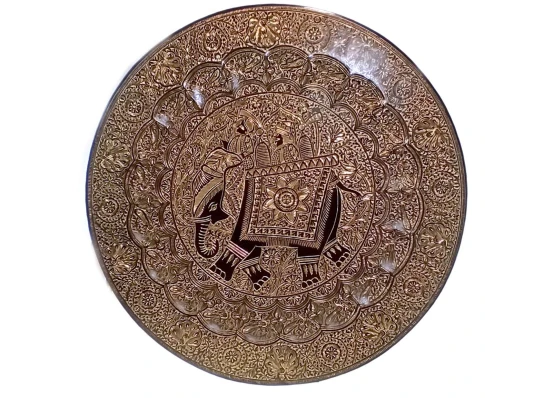 Тарелка бронзовая настенная «Раджа на слоне» (58 см) купить в интернет магазине подарков ПраздникШоп