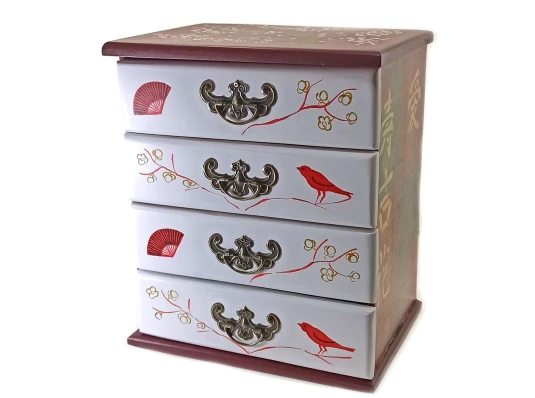 Шкатулка-комод «Птицы» (Ясень) (22×15×26 см) купить в интернет магазине подарков ПраздникШоп