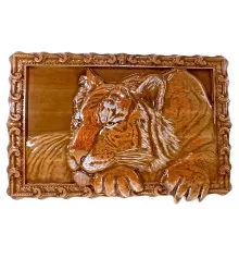 Панно«Тигр» (43×28×2.4 см) массив дерева купить в интернет магазине подарков ПраздникШоп
