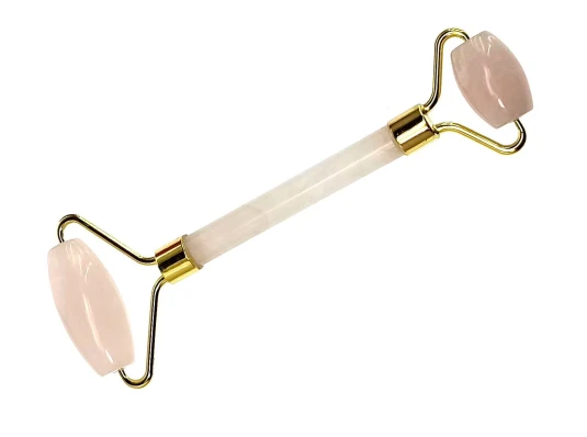 Массажер для лица из розового кварца двусторонний (14.5×6×2 см) купить в интернет магазине подарков ПраздникШоп