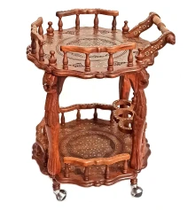 Стол сервировочный круглый розовое дерево (80×64×59 см) купить в интернет магазине подарков ПраздникШоп