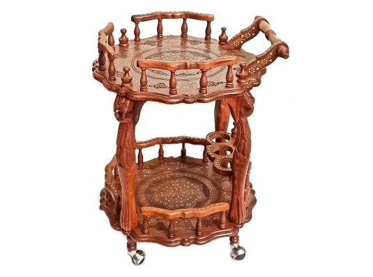 Стол сервировочный круглый розовое дерево (80×64×59 см) купить в интернет магазине подарков ПраздникШоп