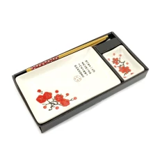 Сервиз для суши «Красная сакура на белом фоне» (28×14 см) (1 персона) купить в интернет магазине подарков ПраздникШоп