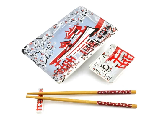 Сервиз для суши «Цветение Сакуры» (28×14 см) (1 персона) купить в интернет магазине подарков ПраздникШоп