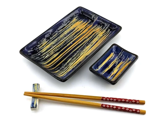 Сервиз для суши «Желто синий» (28×14 см) (1 персона) купить в интернет магазине подарков ПраздникШоп