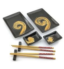 Сервиз для суши «Спираль» (2 персоны) (28×28.3×3.5 см) купить в интернет магазине подарков ПраздникШоп