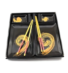 Сервиз для суши «Спираль» (2 персоны) (28×28.3×3.5 см) купить в интернет магазине подарков ПраздникШоп